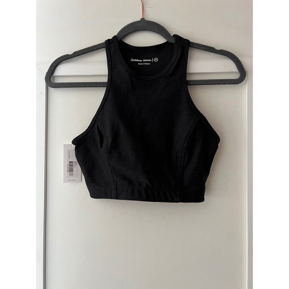 Outdoor Voices Athena Bra Crop Top Charcoal Grey XS NWT